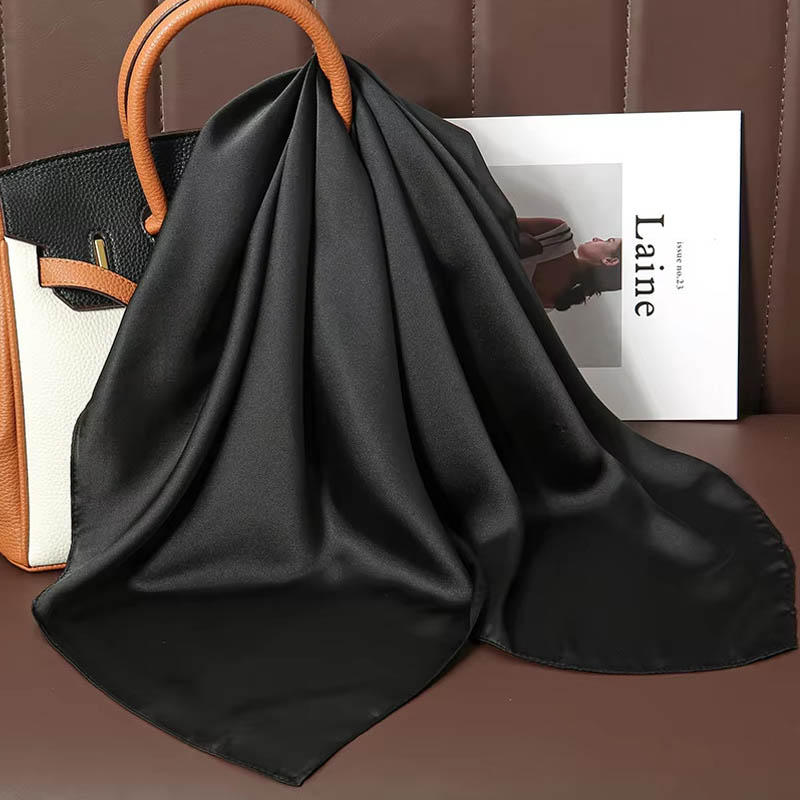 럭셔리 솔리드 컬러 실크 스카프 여성용 부드러운 새틴  - Luxury Bags In China 리뷰 및 가격
