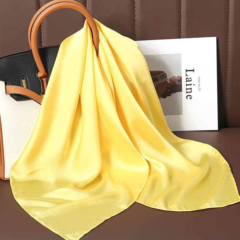 럭셔리 솔리드 컬러 실크 스카프 여성용 부드러운 새틴  - Luxury Bags In China 리뷰 및 가격