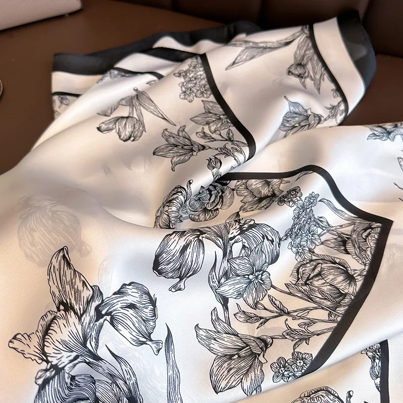여성용 플라워 프린트 실크 스퀘어 스카프, 럭셔리 풀라 - Luxury Bags In China 리뷰 및 가격