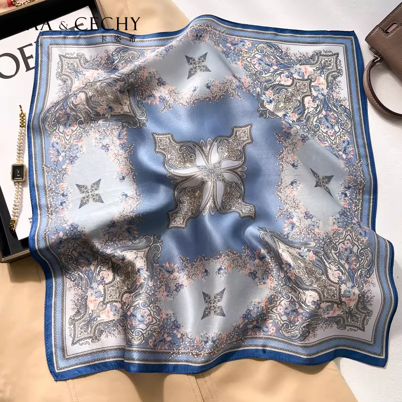 바로크 꽃무늬 100% 멀베리 실크 스퀘어 스카프 50 - Luxury Bags In China 리뷰 및 가격